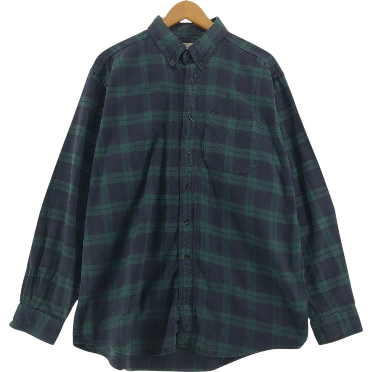 古着 エルエルビーン L.L.Bean 長袖 ボタンダウン フランネルチェックシャツ カナダ製 メンズL相当/eaa515301