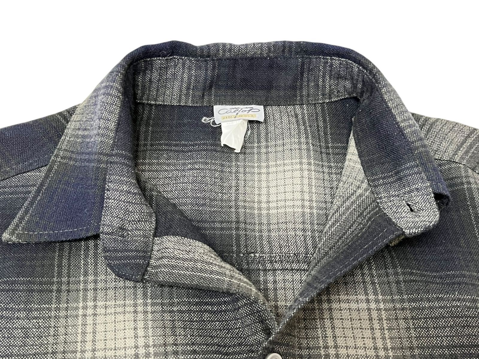 CalTop (キャルトップ) 半袖シャツ チェック柄 USA製 S ブラック