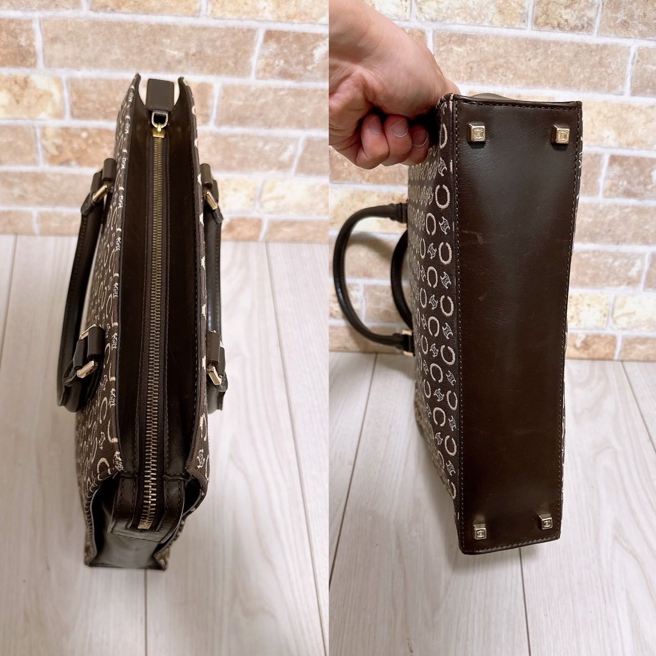 トートバッグ マカダム柄