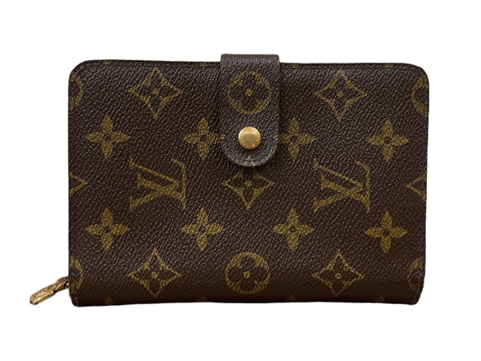 ルイヴィトン モノグラム パピエ ジップ二つ折り 折り財布 がま口 ブラウン財布 LOUIS VUITTON ルイヴィトン ポルト・パピエ・ジップ モノグラム