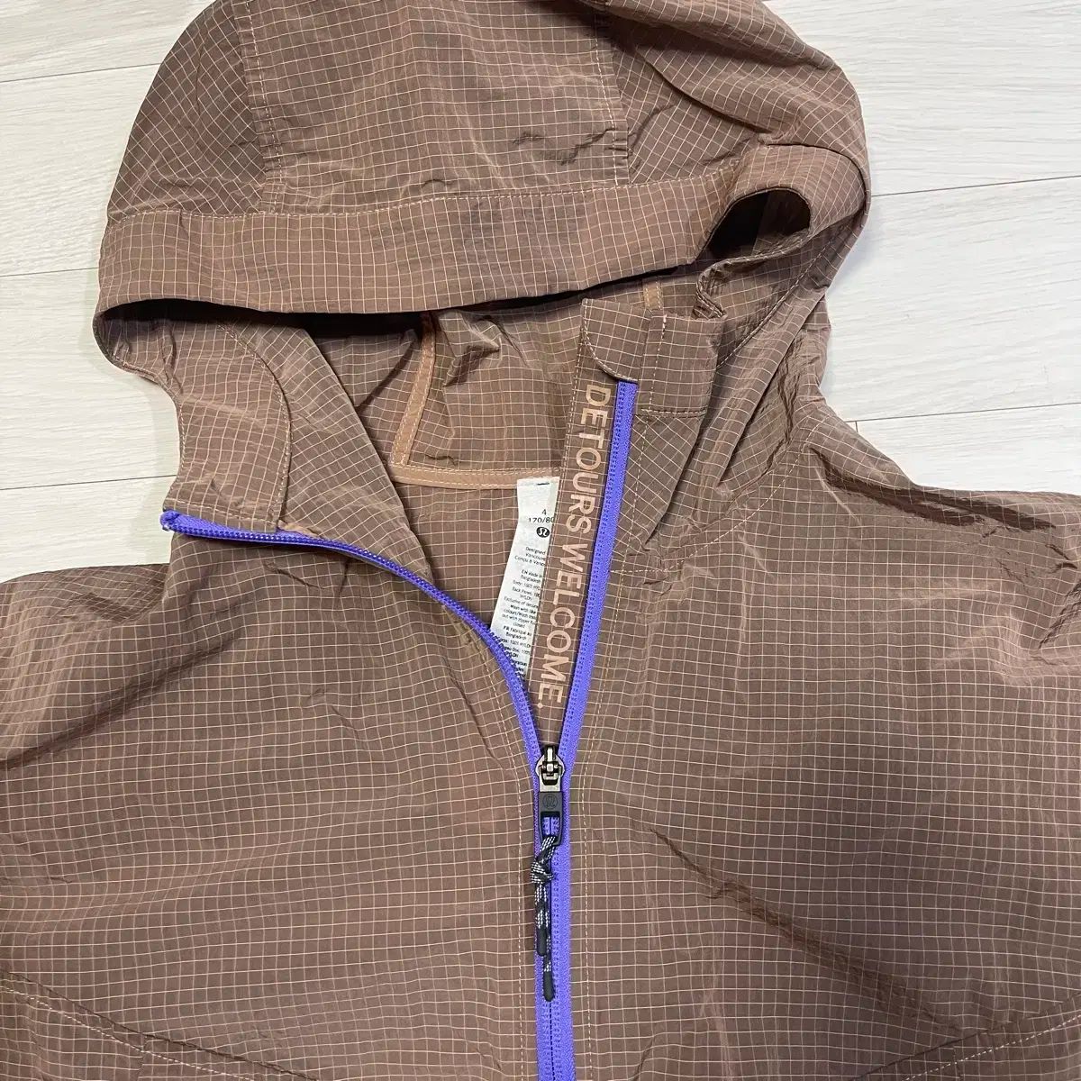 ルルレモン ブラウン Anorak アノラック フーディー ウィンドブレーカー