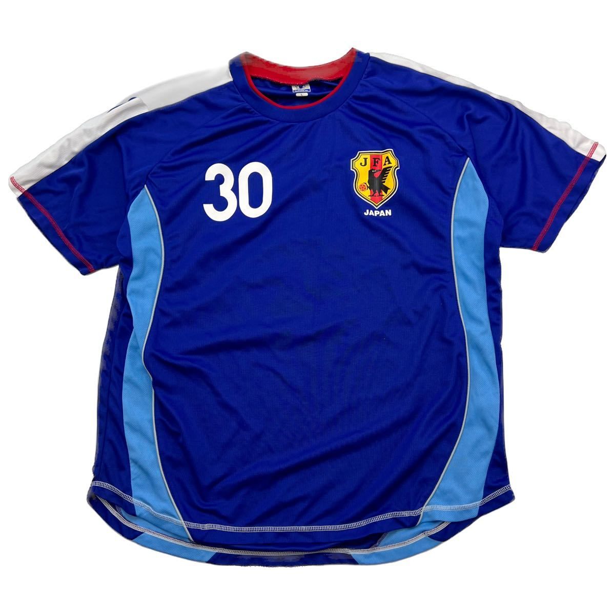 JFA ☆ オフィシャル 日本代表 レプリカ ユニフォーム 30 ABE ジャージ Tシャツ ブルー 青 L サッカー トレーニング フットサル□BG212  - メルカリ