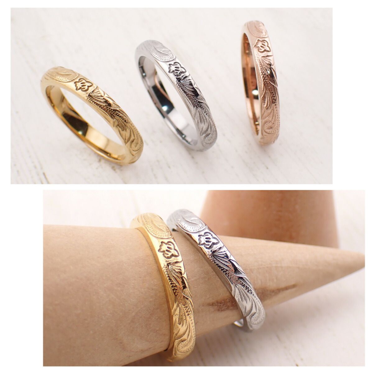 【専用です】 14K ハワイアンジュエリー リング キュービックジルコニア ハワイアンジュエリーリング レディース メンズ サージカルステンレス