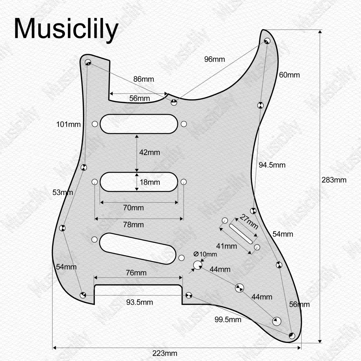 Musiclily Pro 72年式 11穴ストラトキャスター用ピックガード