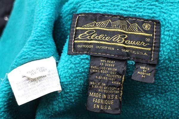 EddieBauer◼️80sビンテージ◼️ナイロン・フリース・ジャケット◼️USA製 古着 80s USA製 Eddie Bauer 「Windfoil」 フリース ライナー