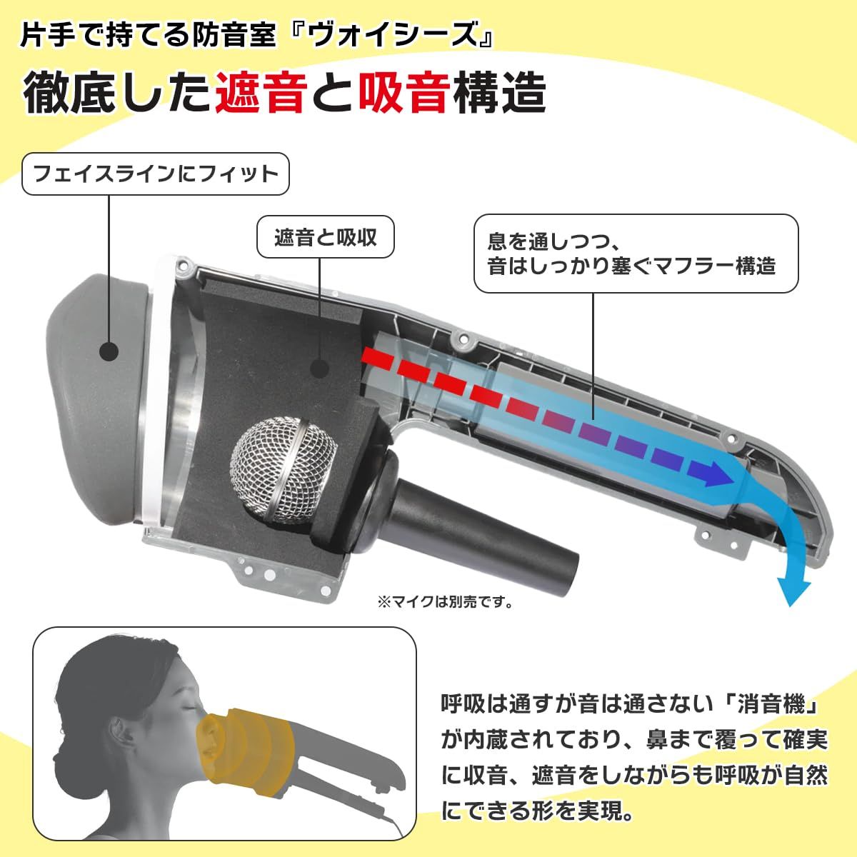 Voicease（ヴォイシーズ） 片手で持てる防音室（単品 