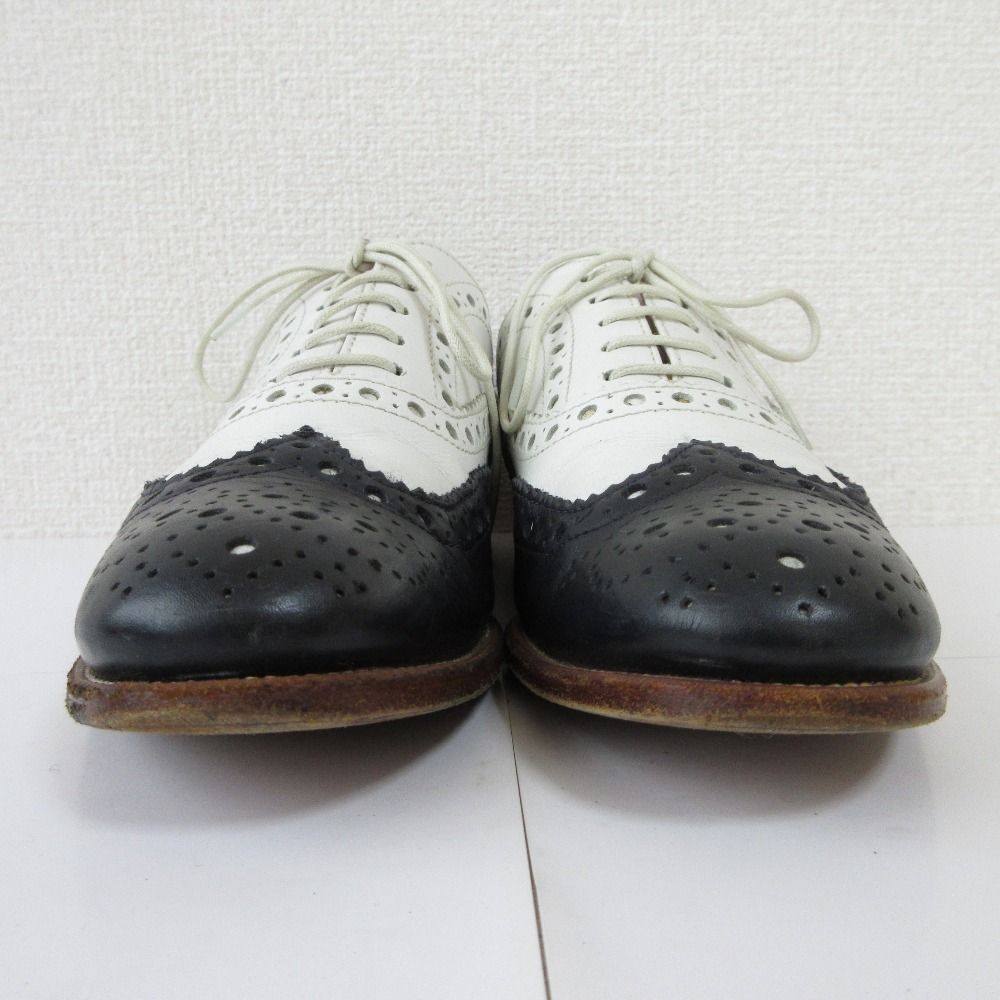 美品CHURCH'S BURWOODバイカラーウイングチップ ベージュ×ホワイト