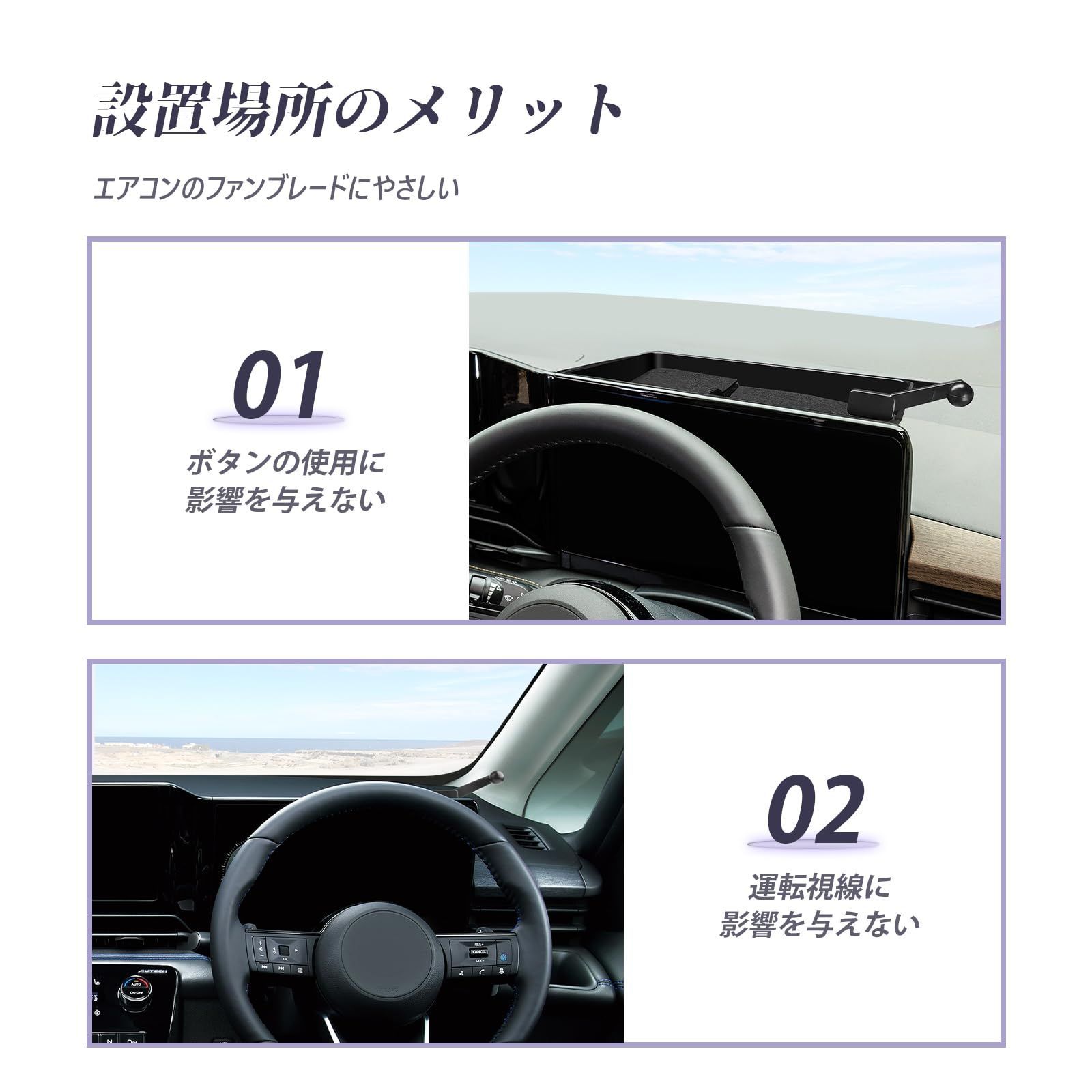 LUWU 土台のみ】 新型 日産 セレナ C28 専用スマホホルダー