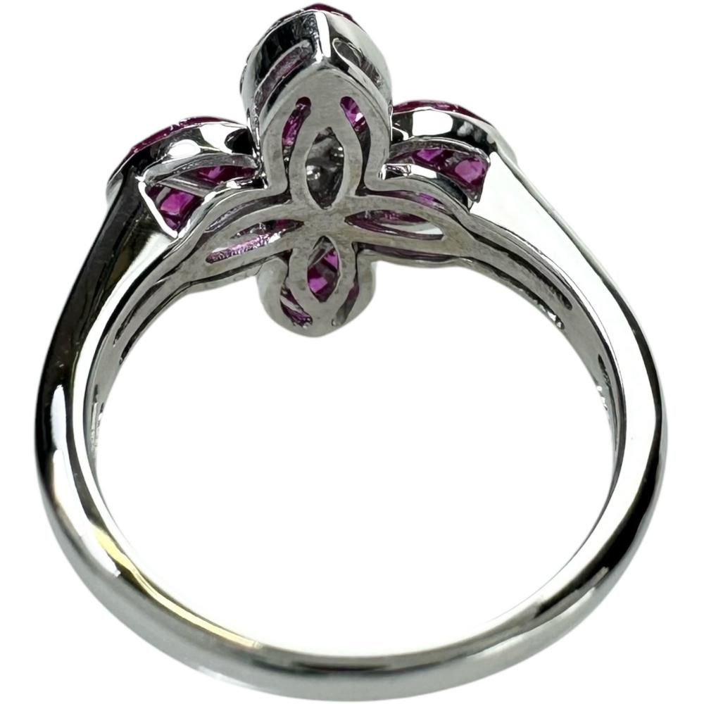 マスミカサハラ リング・指輪 フラワーモチーフ K18WG ルビー