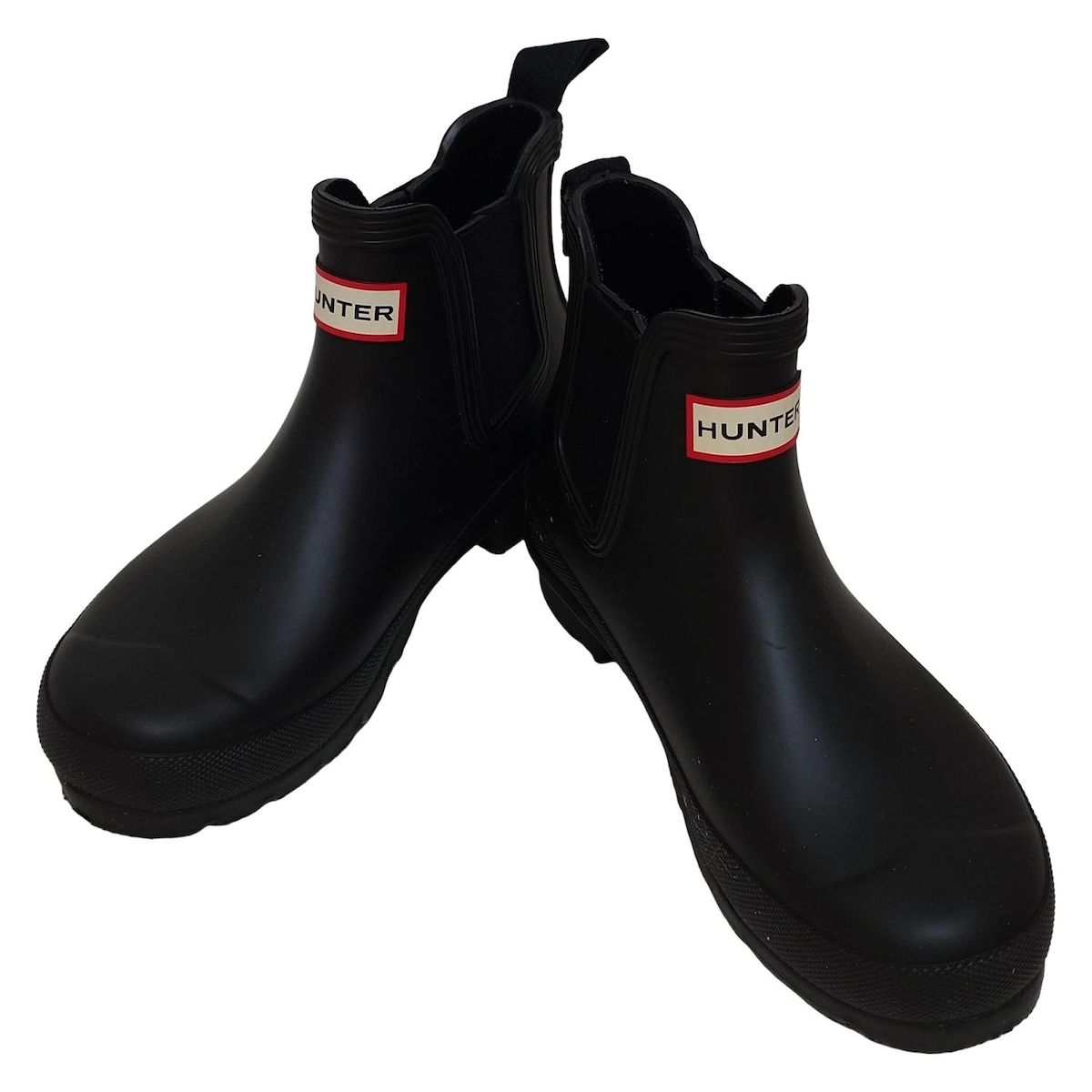 HUNTER ハンター レインブーツ 37 レディース - 黒 サイドゴア