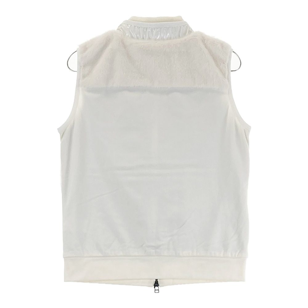 サイズ 2 DANCE WITH DRAGON ダンスウィズドラゴン エナメル ファー ジップベスト ホワイト系 240101403510 ゴルフウェア レディース ストスト