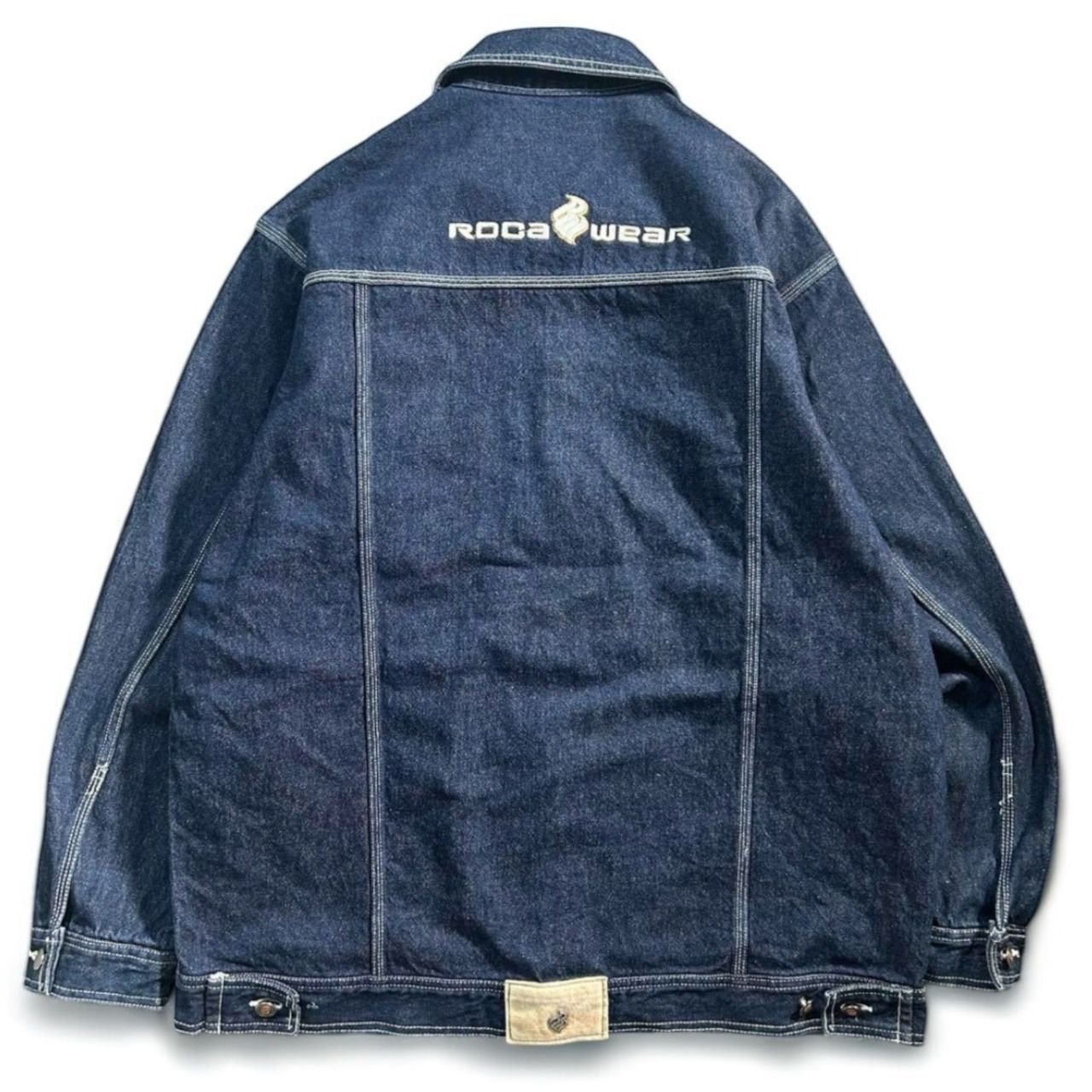 ROCAWEAR デニムジャケット 刺繍 オーバーサイズ B系 3XL 00s ROCA WEAR Denim Jacket 紺 2XL ロカウェア デニム