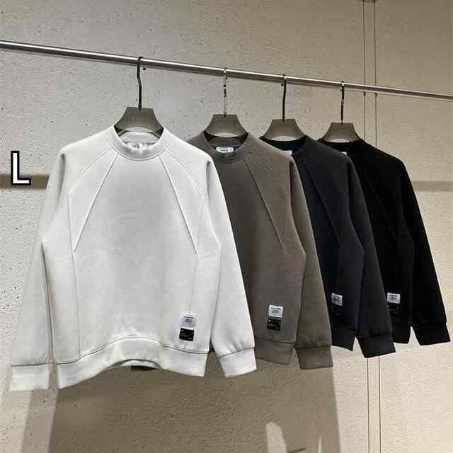 L 秋冬 コーデ メンズ 服 シンプル ファッション オシャレ 大人 かっこいい 大きいサイズ ストリート 紳士服 トレーナー カジュアル ラウンドネック ヘビー 長袖 レイヤリング シャツ