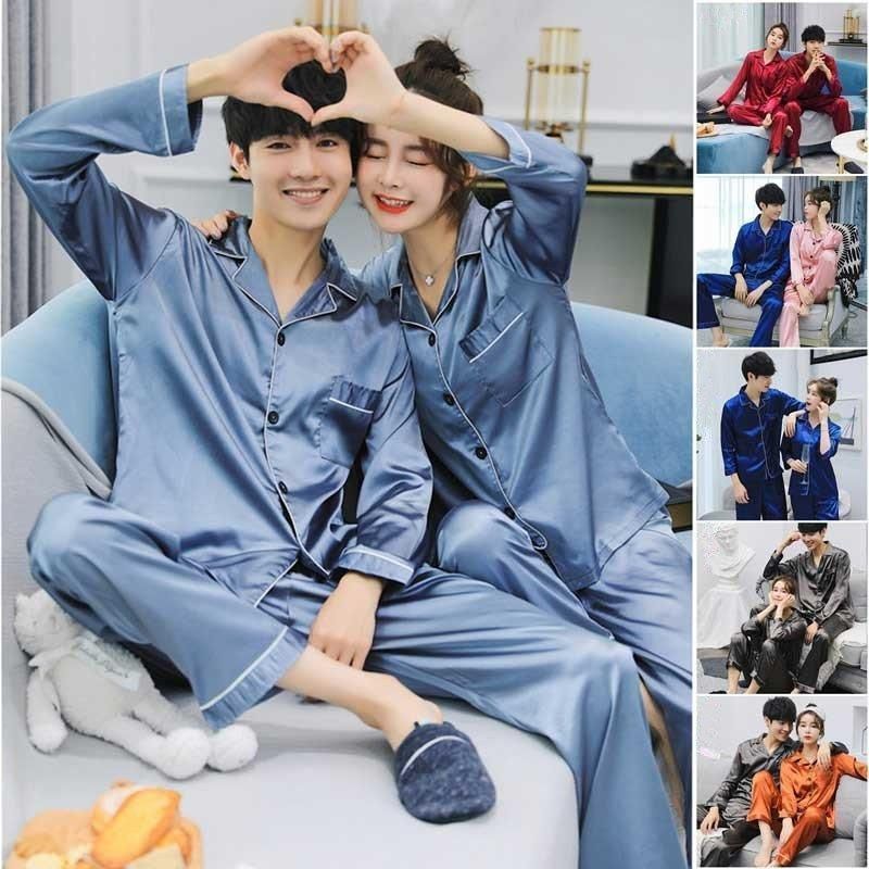 新品未使用　ELLE ペア　シルクパジャマ　絹✨silk シルク 絹 ペアパジャマ カップルパジャマ レディース/メンズ 春