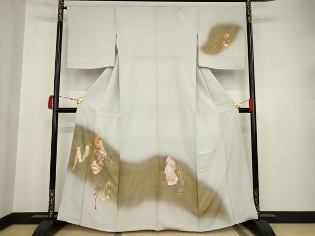 平和屋着物□訪問着 総刺繍 誰が袖花文 暈し染め 金彩