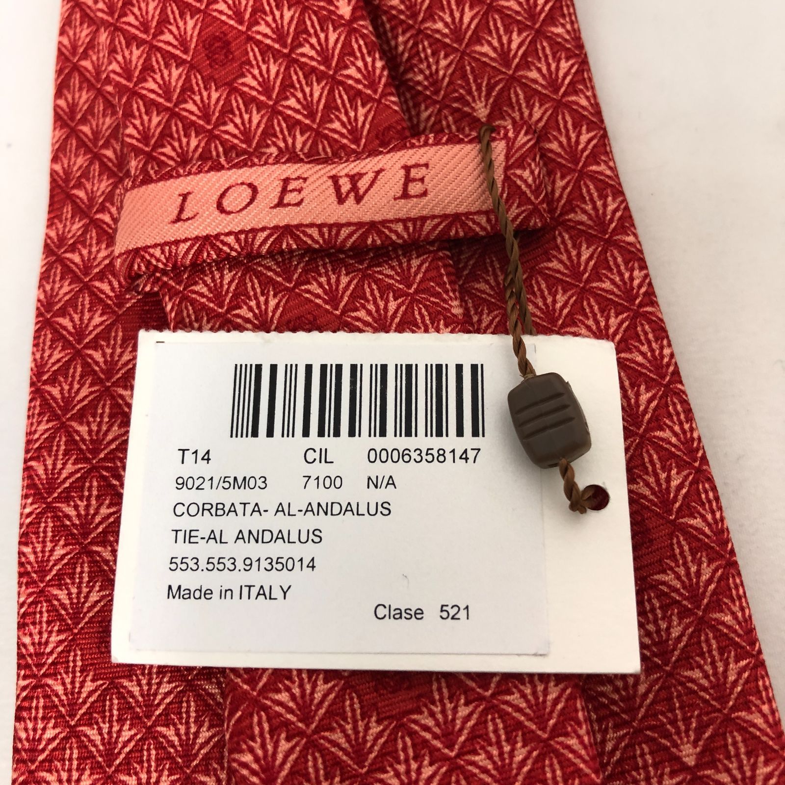 LOEWE ロエベ ネクタイ 未使用 ワインレッド系 LOEWE ロエベ ネクタイ 未使用 ワインレッド系