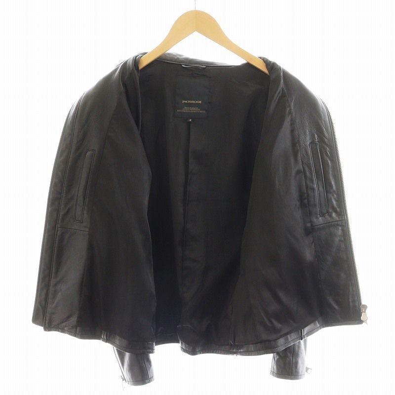 美品　ジャックローズ　ラムレザー　羊革　シングルライダース　スタンドカラー　L ジャックローズ Jackrose ライダースジャケット シングル