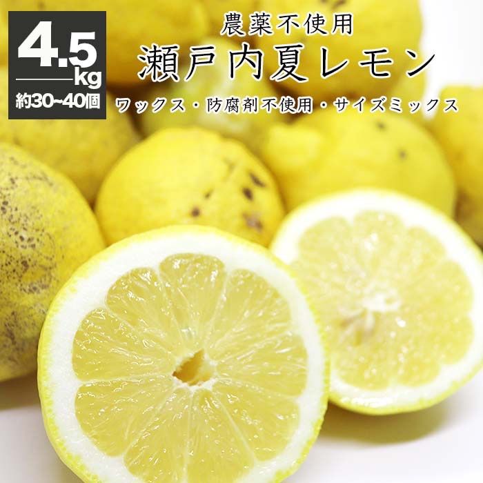 瀬戸田産レモン　農家直送　15kg 農薬不使用 広島県産 レモン 4.5kg 健ちゃんファームの瀬戸内