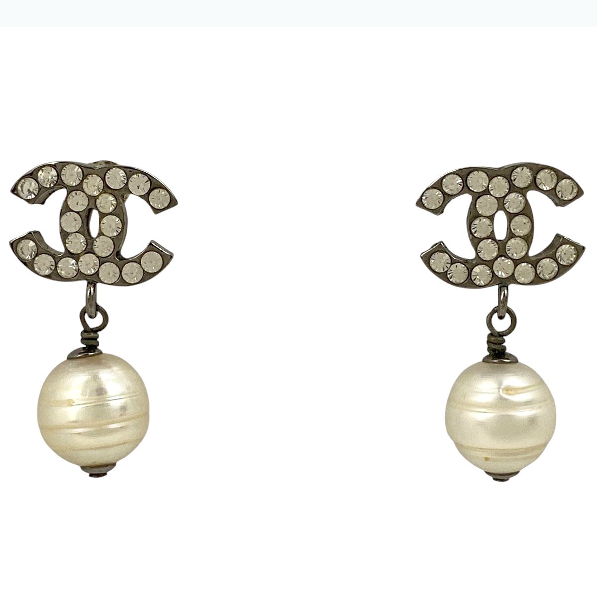 シャネル CHANEL ココマーク フェイクパール ピアス CC スイング