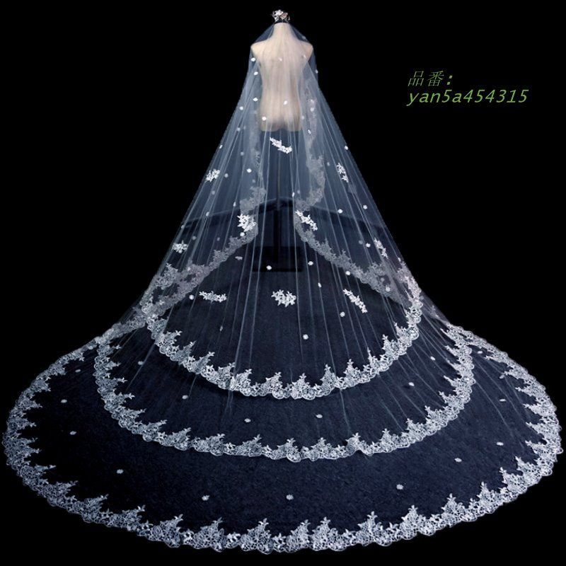 ウエディングベール コームなし コーム付き ウェディングベール ロングベール ブライダル ホワイト米 結婚式 ゴージャス 前撮り 披露宴 花嫁 二次会 yan5a454315