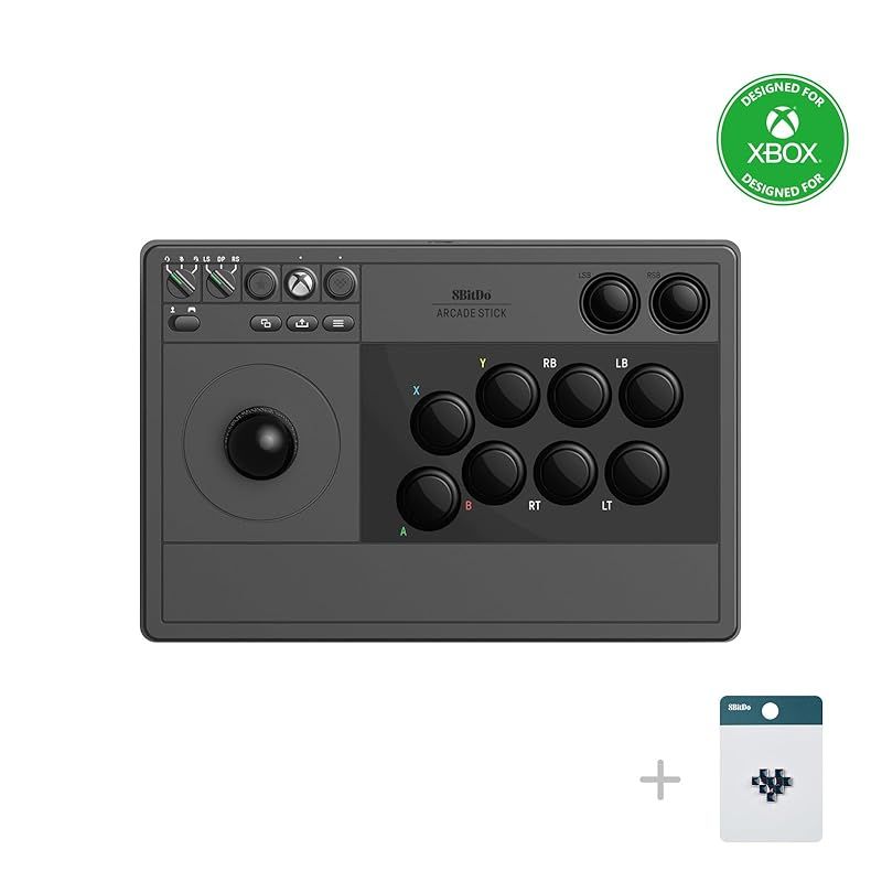 8Bitdo Arcade Stick Xbox Series X|S Xbox One Windows 10用とArcade Fight Stick with 3.5 mm Audio Jack-公式ライセンス Black 0
