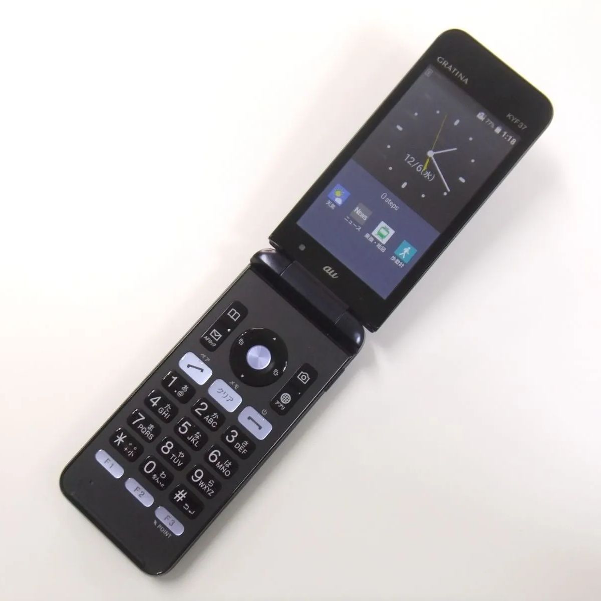 SIMフリー au GRATINA KYF37 ブルーブラック 判定〇 4G LTEケータイ