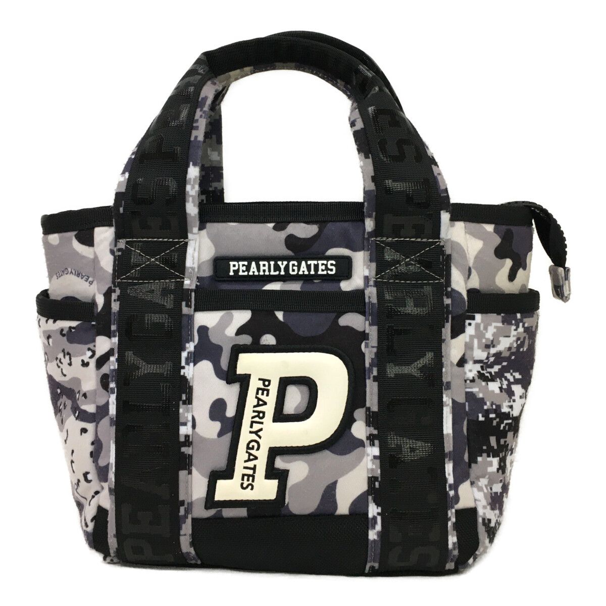  パーリーゲイツ PEARLY GATES カートバッグ グレー系 カモフラ＆マルチチェック スェット生地