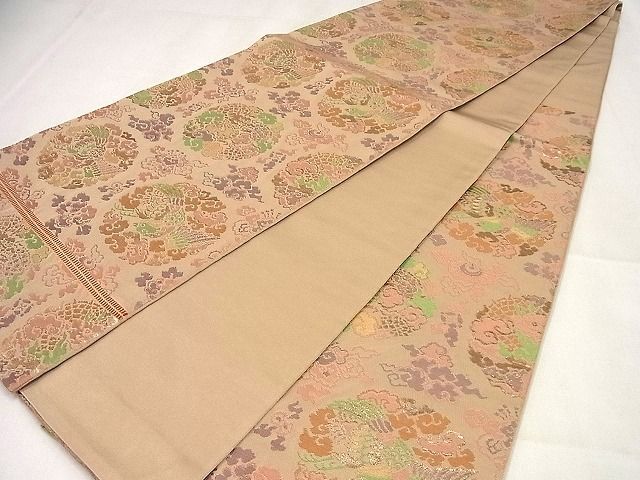 平和屋本店□極上 龍村美術織物 たつむら 本袋帯 寿鳥丸段文 金糸 逸品  