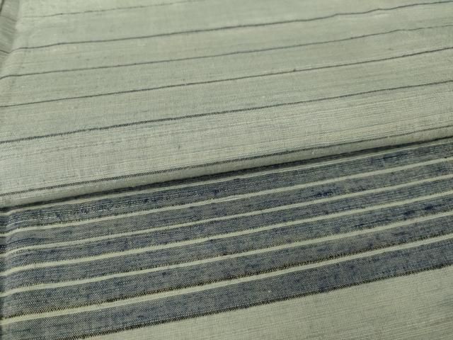 平和屋着物○紅花紬 米沢 訪問着 横段文 背抜き仕立て 正絹 逸品