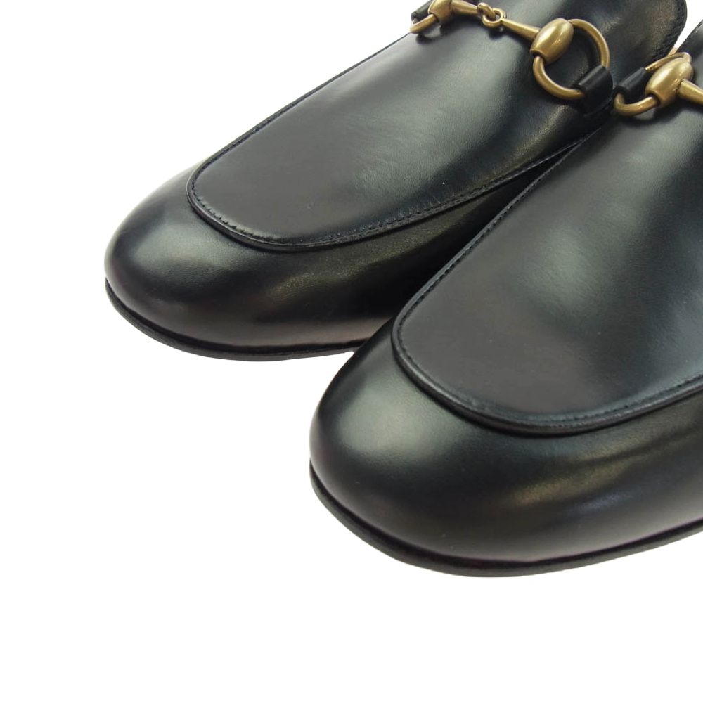 GUCCI / サンダル/UK8/BLK/レザー/426219 GUCCI グッチ 426219 ホースビット レザー スリッパ サンダル ブラック