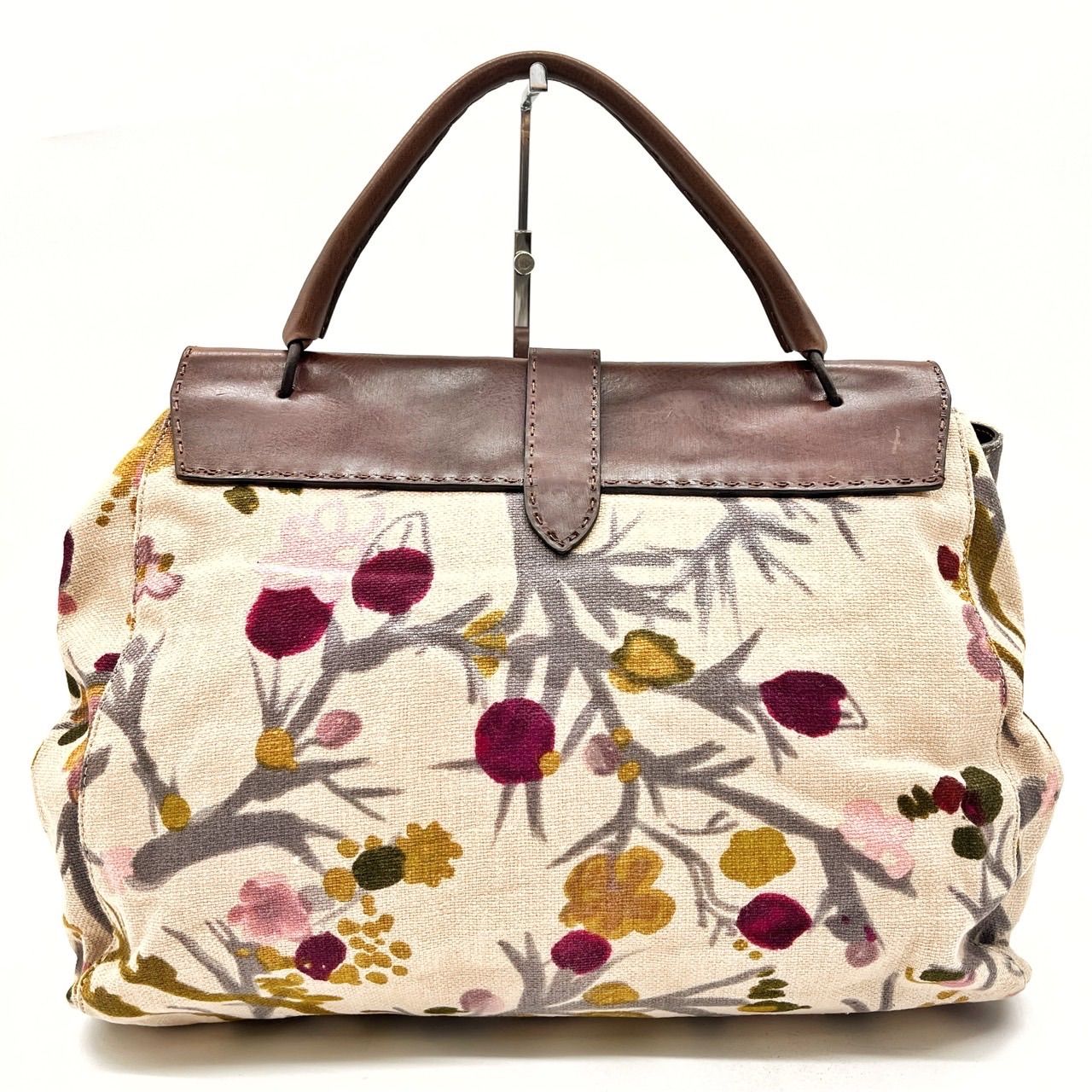 良品】 MARNI マルニ ハンドバッグ トートバッグ チャーム 総柄 花柄 