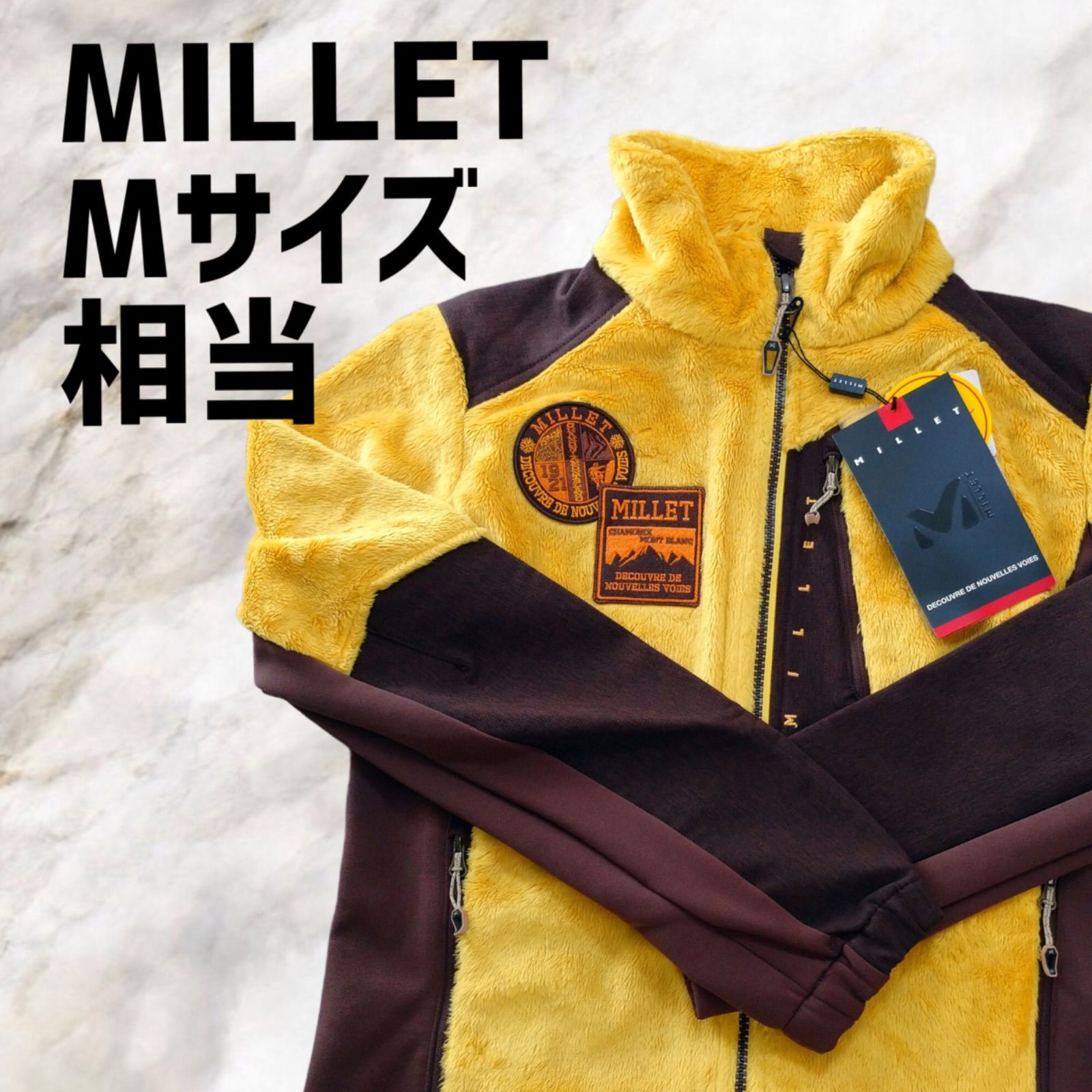 B-136 MILLET ミレー アウター フリースジャケット 登山 黄色 イエロー 