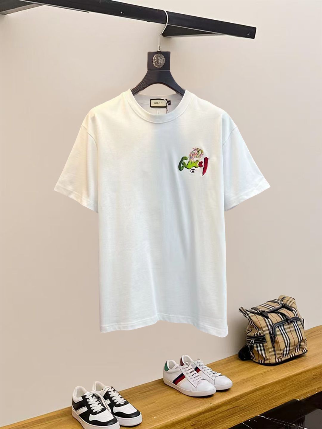 GUCCI ロゴ刺繍 フーデッドショートスリーブパーカー M 350804231_1.jpg