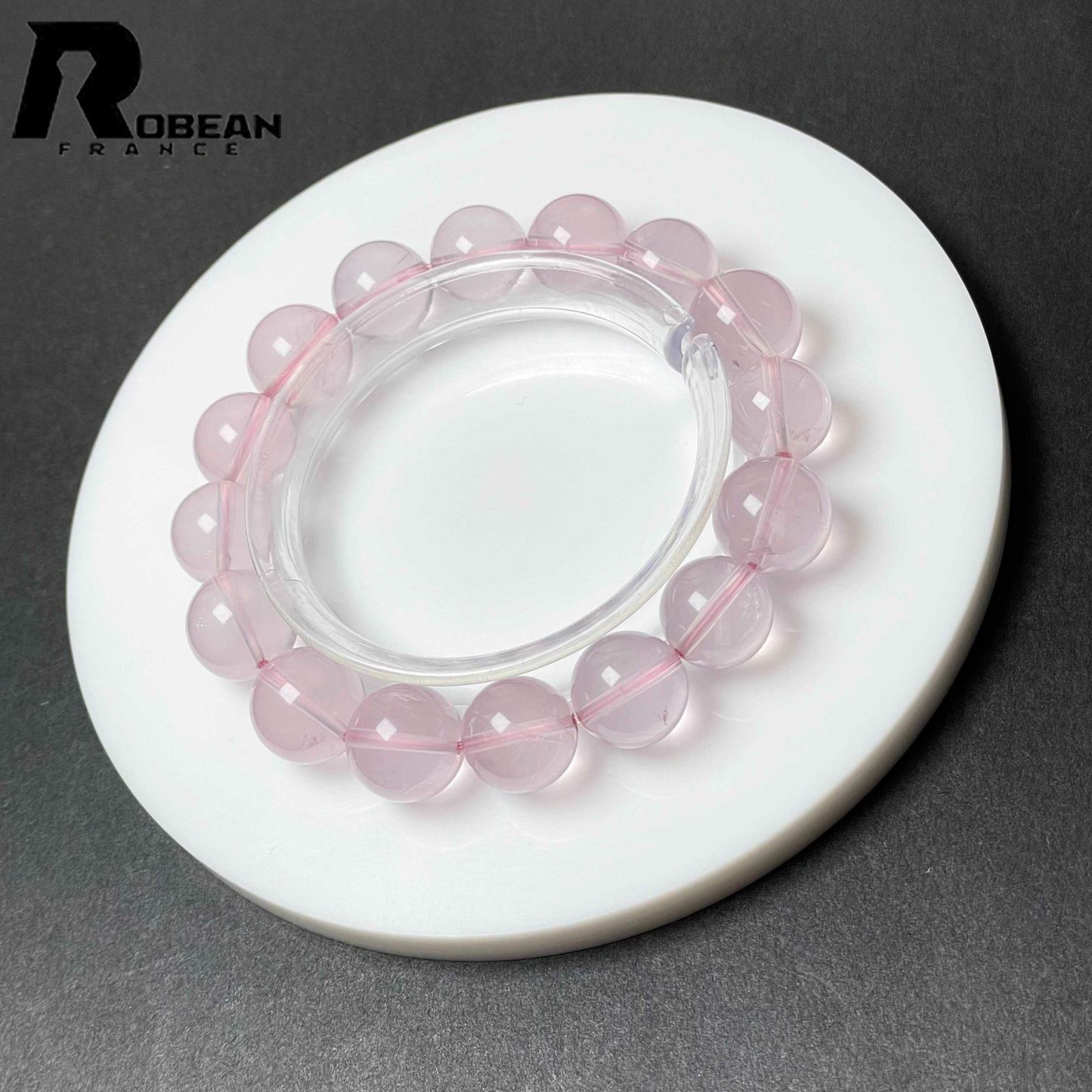 EU製 定価9万円 ROBEAN スターローズクォーツ パワーストーン ブレスレット 水晶 開運 ギフト プレゼント 12.7-13.7mm M0930581