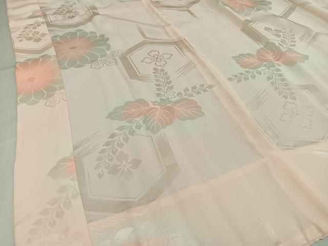 平和屋着物□長襦袢 無双仕立て 草花地紋 暈し染め 正絹 逸品 未