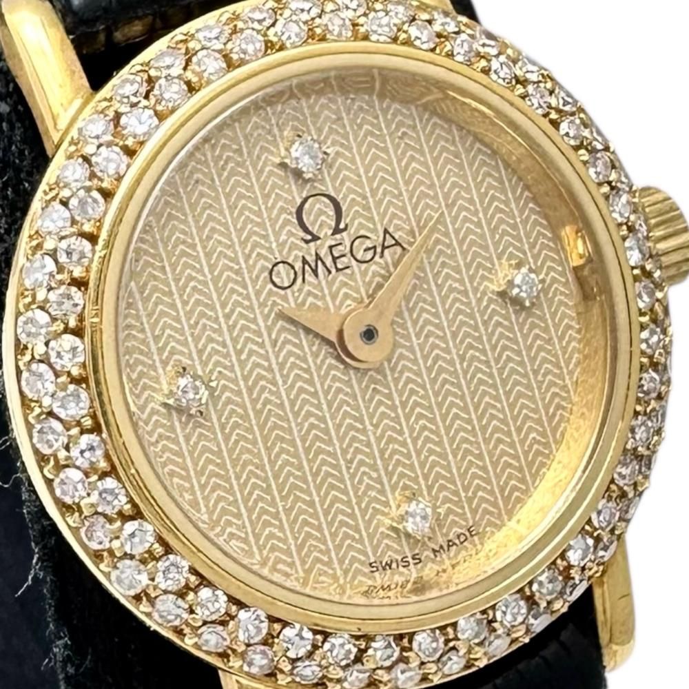 OMEGA/オメガ】ダイヤベゼル＆ダイヤ4Pインデックス 1450 腕時計 K18YG  