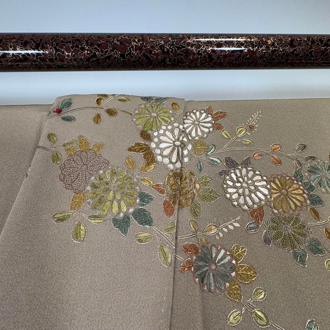 しつけ付正絹袷訪問着着物166 スワトウ刺繍トールグリーングラデ