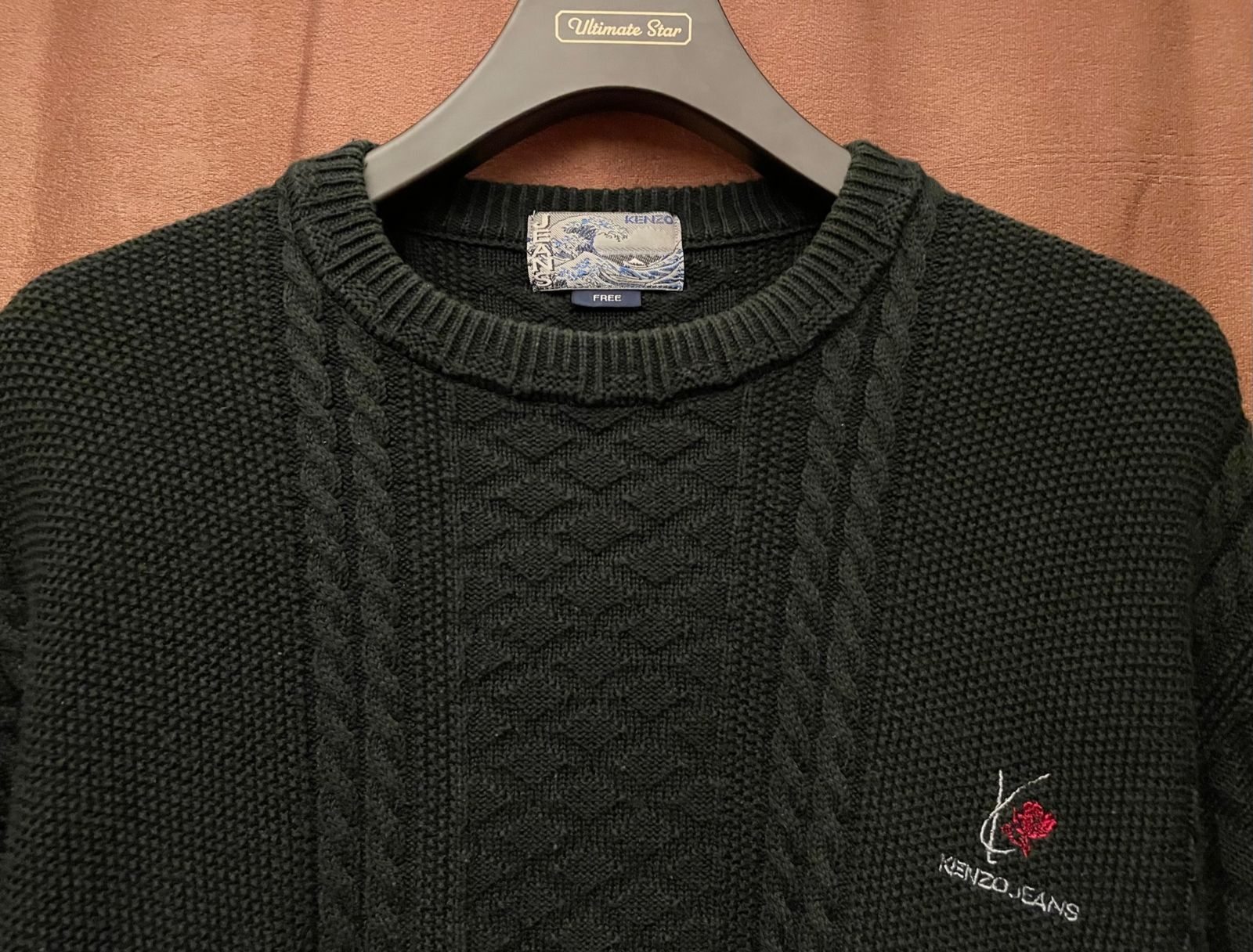 MADE IN JAPAN製 90s KENZO JEANS 葛飾北斎タグ コットンアクリル 
