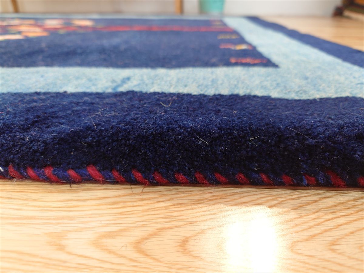 ペルシャ ギャッベ リビングサイズ ラグ 173x125㎝ ザクロの木 青色 紺色 RJ13503 MARWIL-DEMENAGEMENTS_CH