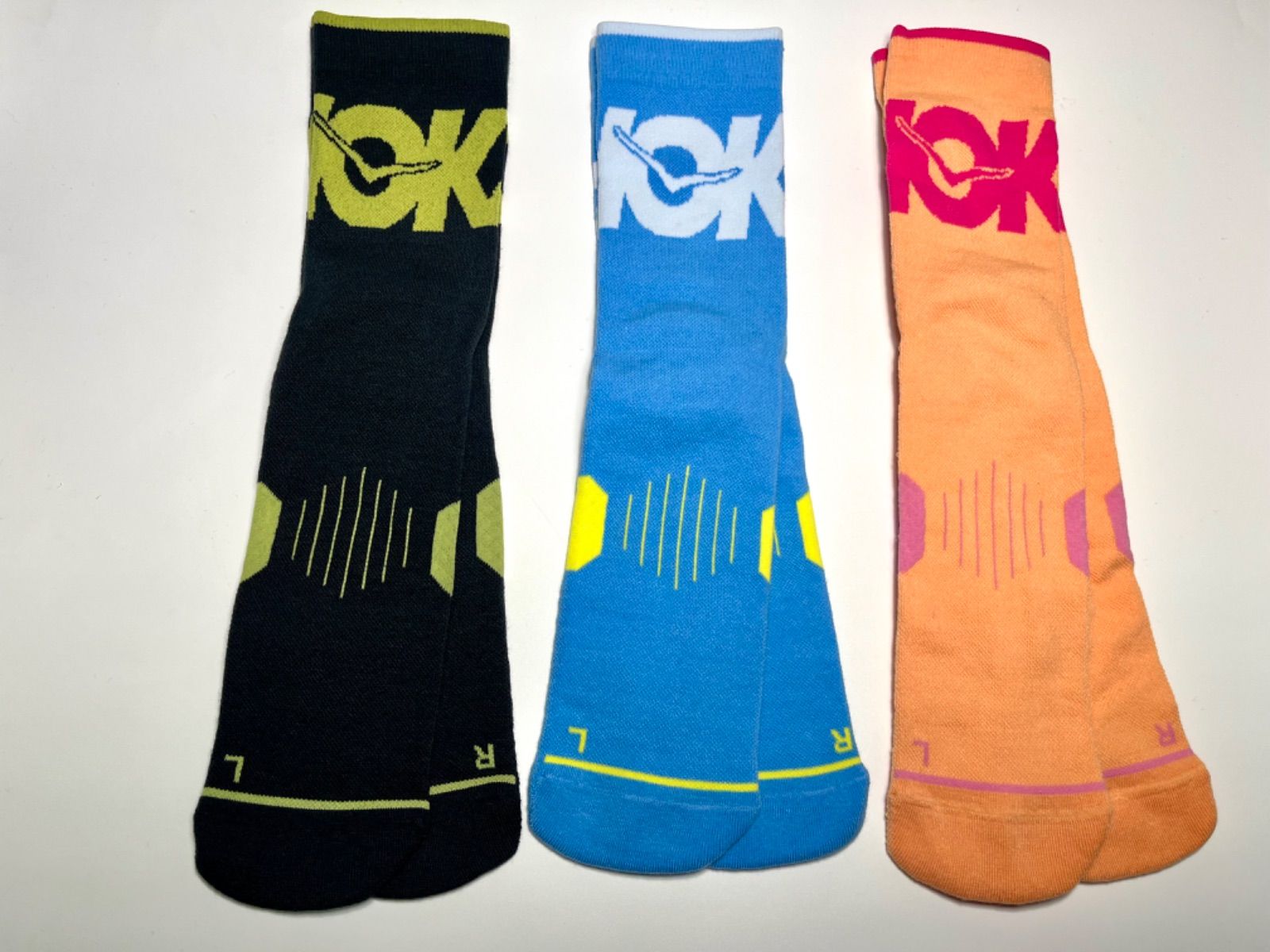 ホカオネオネHoka メンズ ランニング用 クルーソックス 3足セット XL 