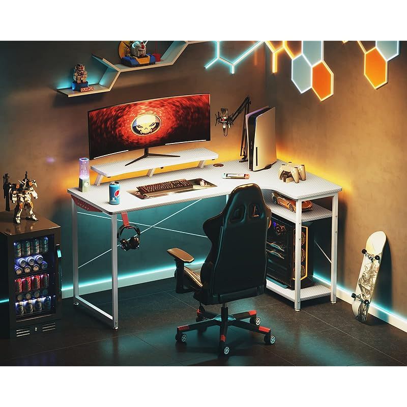 Amazon | ODK パソコンデスク L字 ゲーミングデスク 幅130 L字デスク