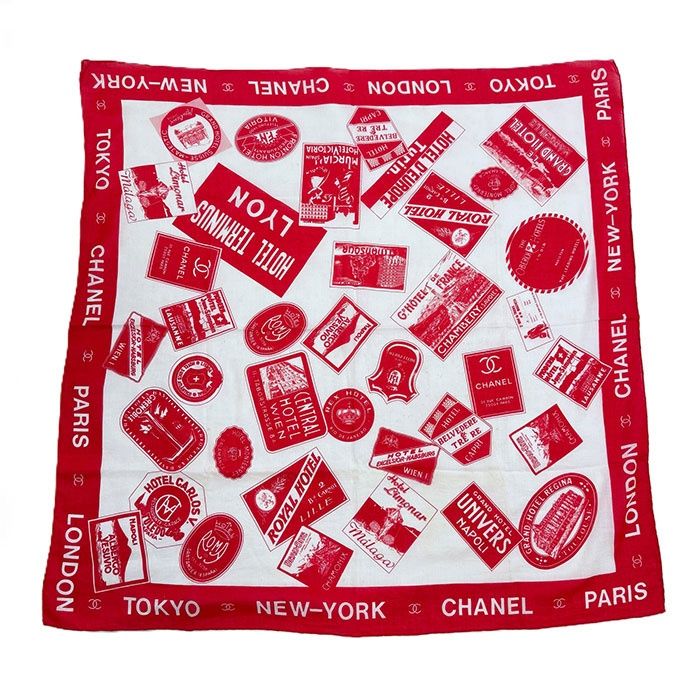 シャネル CHANEL スカーフ 柄 世界のホテル おしゃれ 薄手