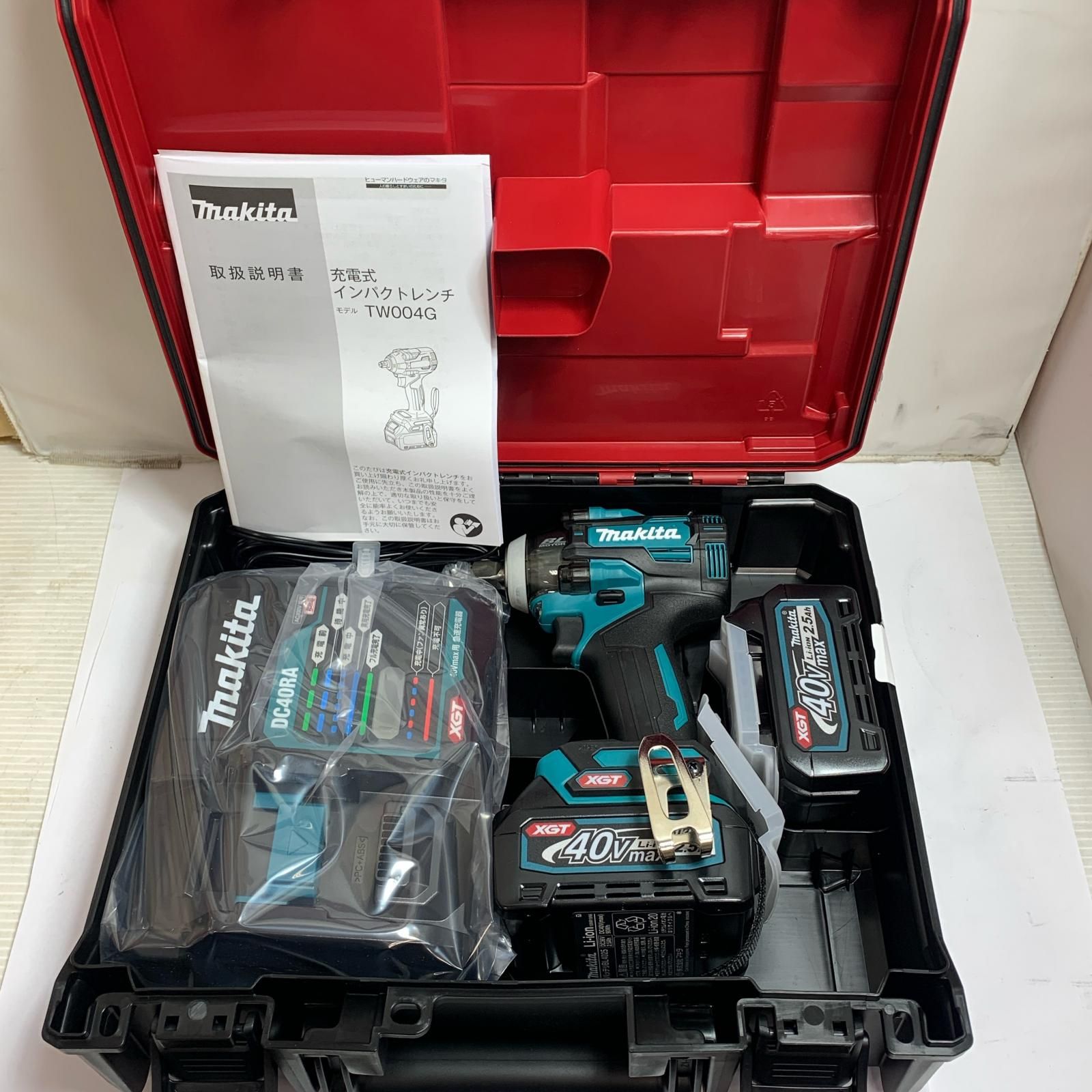 ♭♭MAKITA マキタ 充電式インパクトレンチ 充電器 充電池2個 ケース付 40v 2.5Ah TW004GRDX
