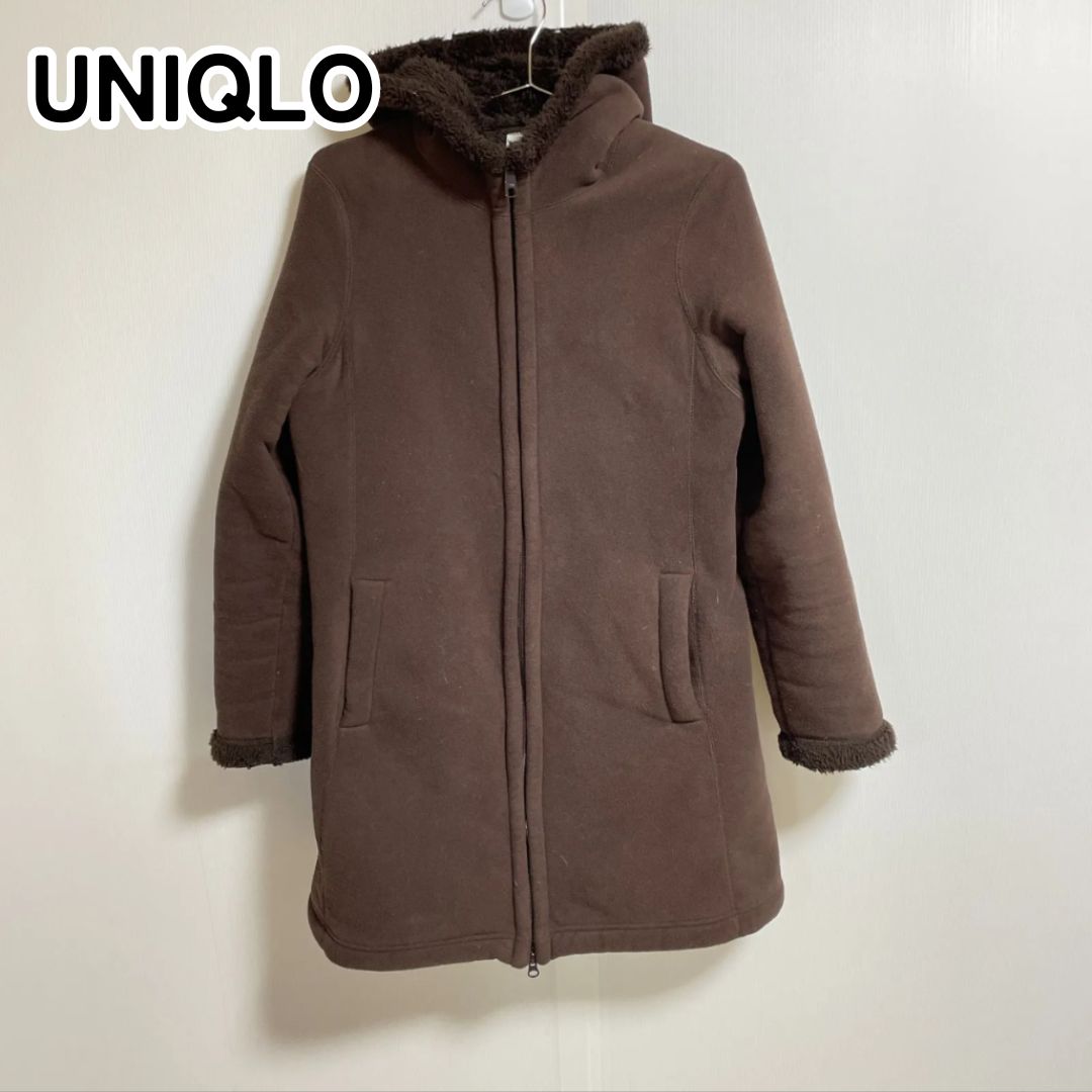 UNIQLO ユニクロ M チョコレートブラウン FLEECE 裏ボアフリース