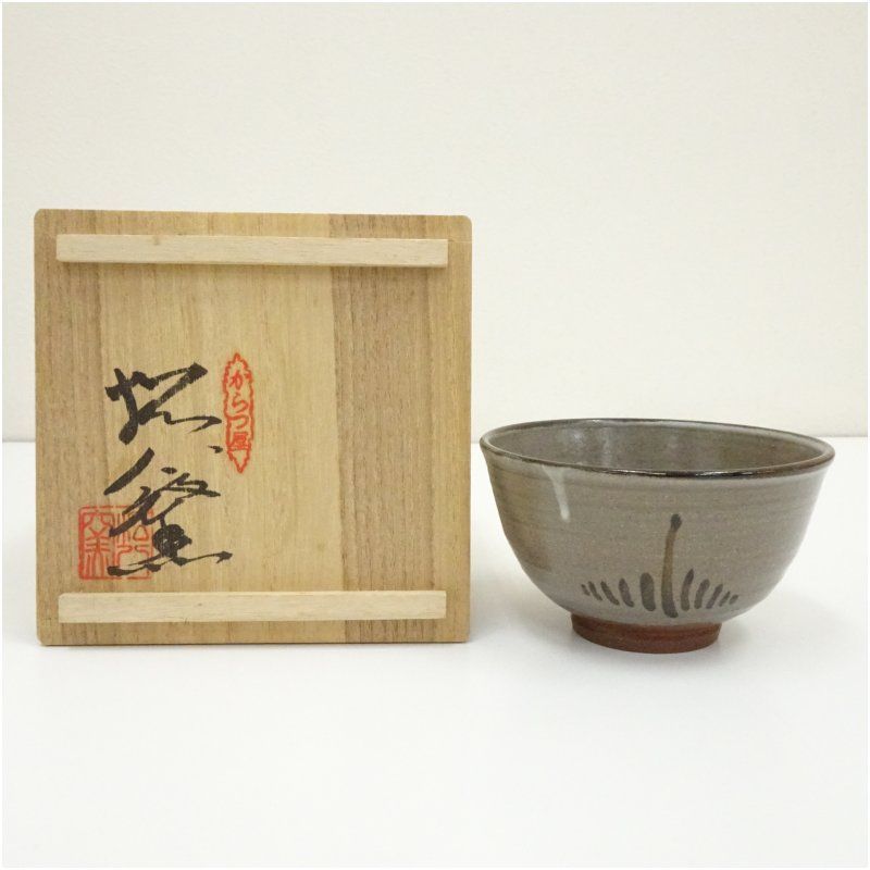 三島唐津　抹茶茶碗　茶碗　茶道具　抹茶碗　骨董　共箱 三島唐津 抹茶茶碗 茶碗 茶道具 抹茶碗 骨董 共箱