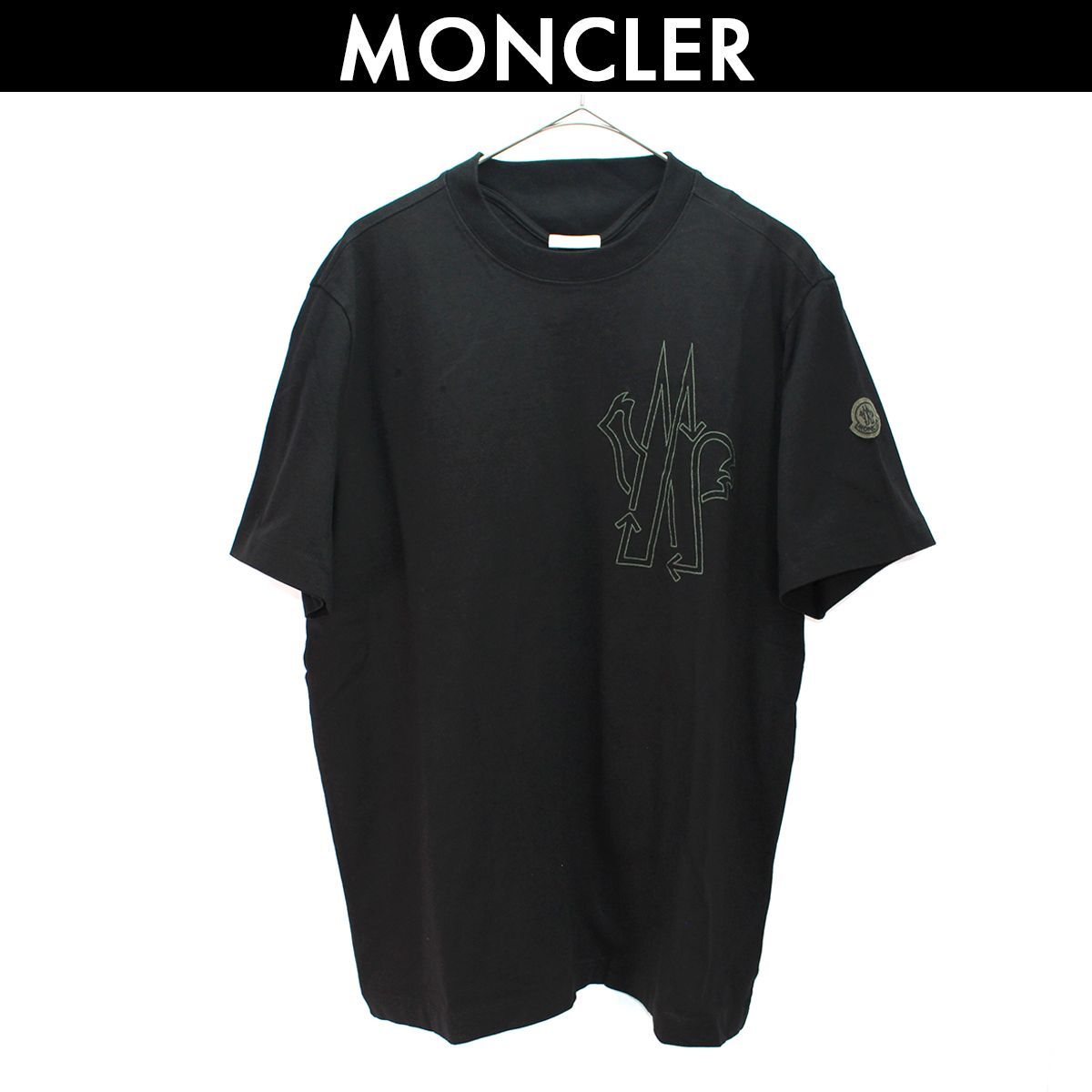 モンクレール MONCLER BORN TO PROTECT ロゴ Tシャツ メンズ ブラック