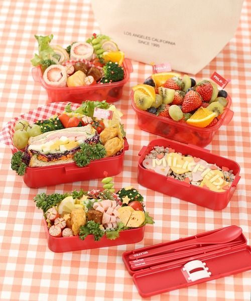 お弁当箱 ミルクフェド MILKFED ランチボックス LOGO LUNCH BOX RED 103221054038 弁当箱 お弁当 おしゃれ 1段  おべんとう箱 ランチケース OL ランチ レッド 赤 メルカリ