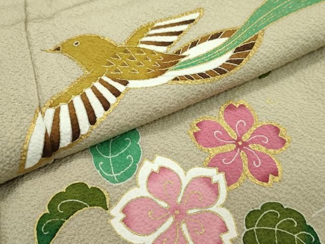 平和屋本店□超希少 友禅染色家 品川恭子 訪問着 草花風景文