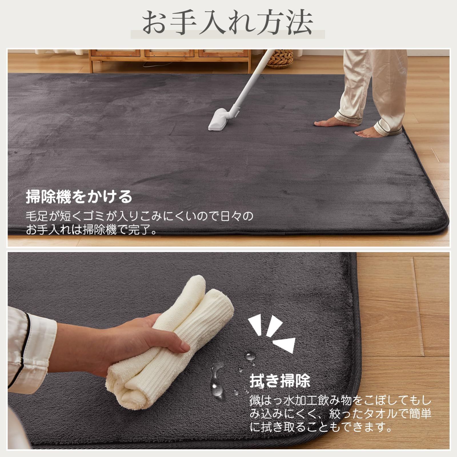 185×185cm こたつ敷きマット おしゃれ 北欧 冬用 ダークグレー 床暖房 