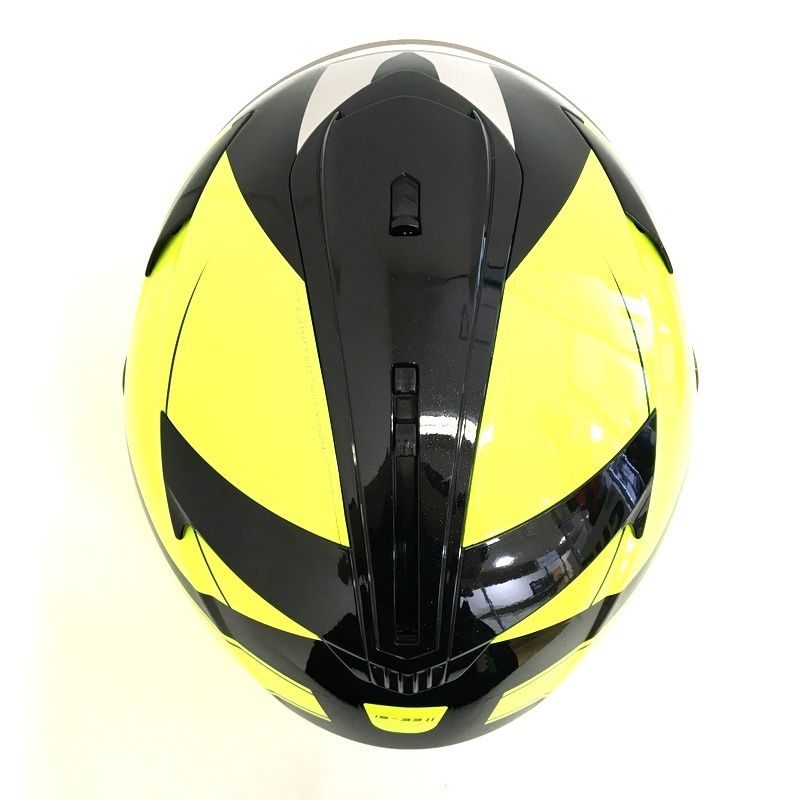 HJC ジェットヘルメット 蛍光イエロー/ブラック インターコム付